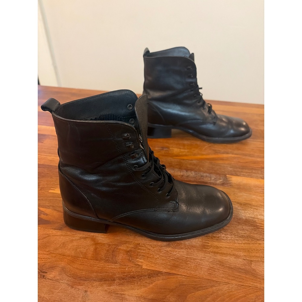 Santana Canada Black Leather Waterproof Lace Up Combat Boots 6.5 M 777